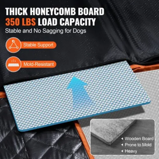 VEVOR Back Seat Extender for Dogs, Dog Hammock for Car Back seat,Dog Car Seat Cover with Hard Bottom Dog Car Seat Bed 51.2"x27.6",Supports 350lb image {3}