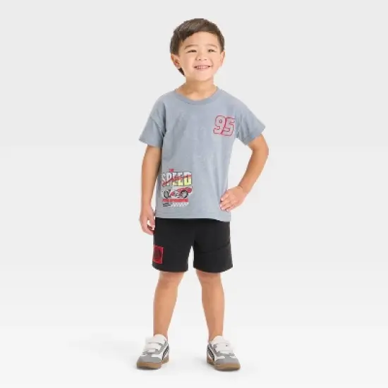 Toddler Boys' 2pc Disney Pixar Cars Lightning McQueen T-Shirt & Shorts Set - Gray image {4}