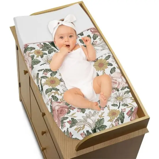 Sweet Jojo Designs Girl Changing Pad Cover Vintage Floral Collection image {1}