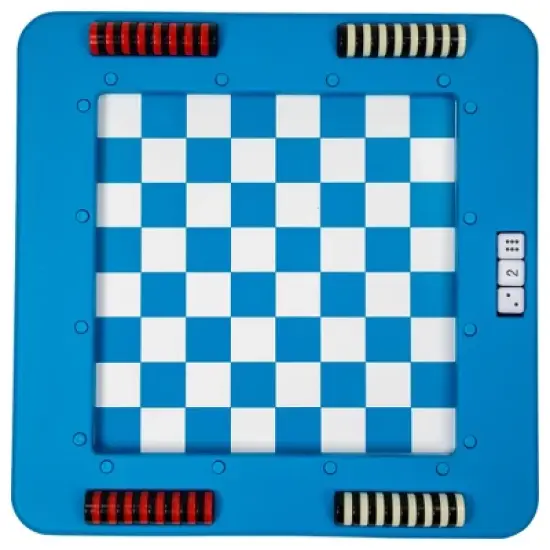 Swimline Floating Checkers and Backgammon Swimming Pool Board Game - Blue/White image {3}