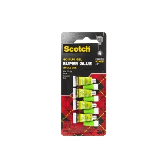 Scotch 4pk Single Use Super Glue: Fast Drying Clear Adhesive for Art, Stationery & Office, 0.07 oz image {8}
