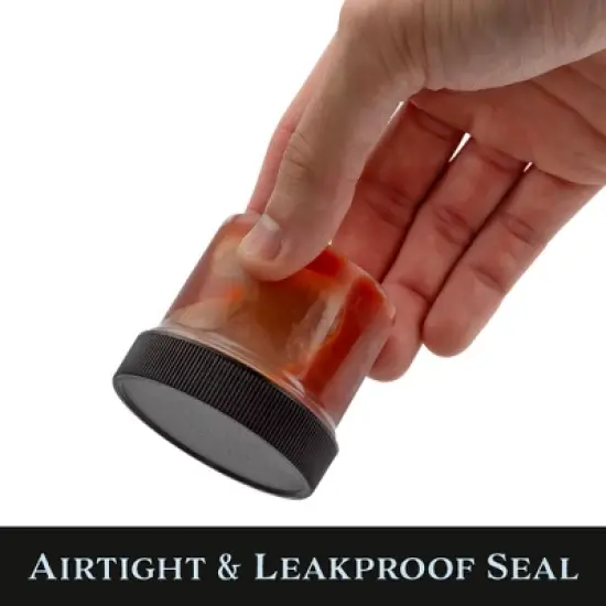 Cornucopia Brands Salad Dressing Condiment Containers 6pk; 2oz To-Go Plastic Mini Food Storage Jars; Carry Up to 4 Tablespoons image {4}