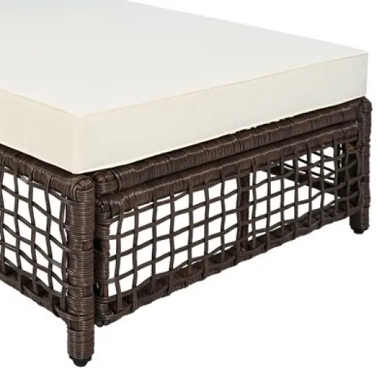 Whisen Rattan Outdoor Lounge Chair, Patio Chaise Lounge with 5-Position Backrest image {15}