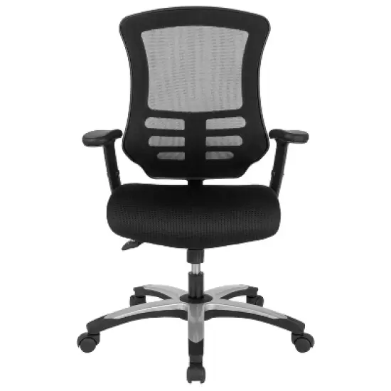 Flash Furniture High Back Black Mesh Multifunction Executive Swivel Ergonomic Office Chair with Molded Foam Seat and Adjustable Arms image {8}
