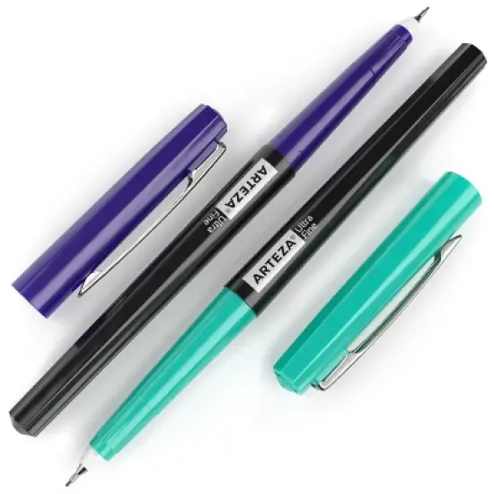 Arteza Permanent Markers Set, Rainbow, Ultra Fine Nib, 12 Assorted Colors- 24 Pack image {3}