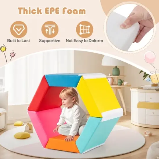 Safstar Colorful Exercise Tumble Mat for Kids w/Detachable Zippered PU Covers Hook image {9}