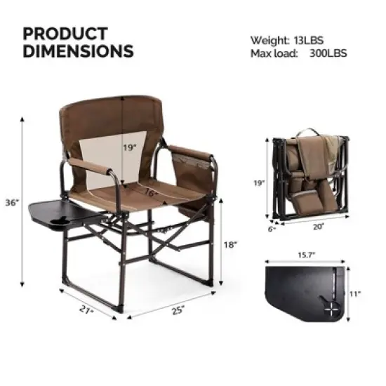 Karl Home Brown Metal Folding Beach Chair(Set of 1) image {1}