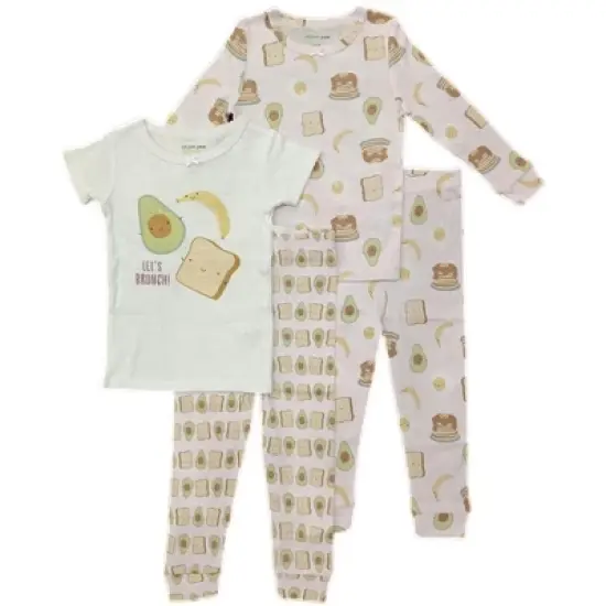 Chick Pea Baby Girl Toddler and Infant Pajama Long and Short Sleeve Matching combos 4 PC Set image {5}