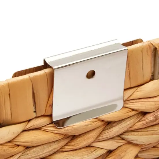 Okuna Outpost 10 Piece Set Chrome Metal Basket Labels Clip On for Storage Bins with 2 Black Markers, 3.5 x 2.5 In image {3}