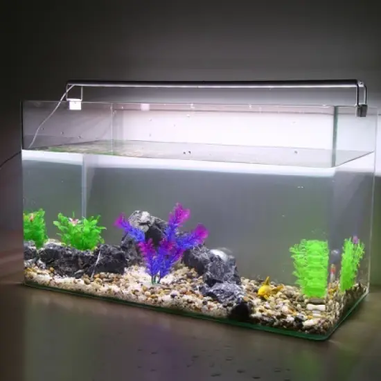 Unique Bargains Plastic Artificial Water Plants Aquarium Decorations Purple 6.97" Heigh 1 Pc image {1}