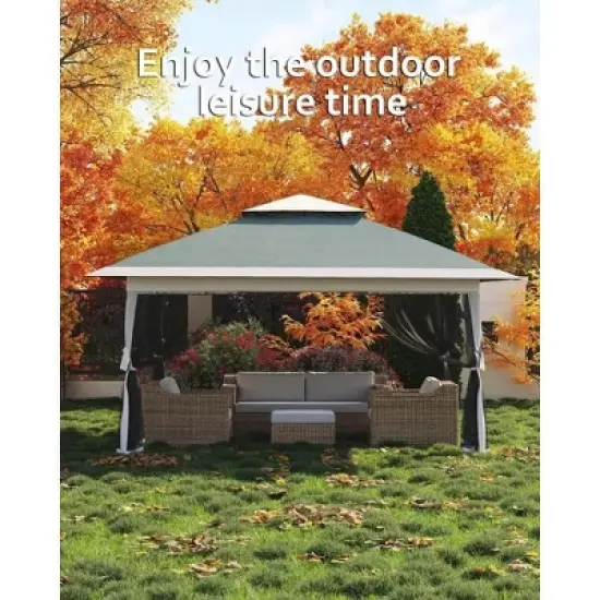 13x13 Ft Pop Up Canopy Tent with Mosquito Netting &  Carrying Bag, Instant Portable Shelter, Heavy Duty Foldable Gazebo for Outdoor Backyard image {7}