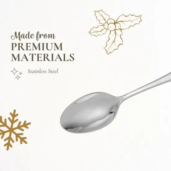 Spode Christmas Tree 10-Inch Serving Spoon - Holiday Flatware Utensil - 18/10 Stainless Steel with Embossed Handle - Dishwasher Safe Festive Flatware image {3}
