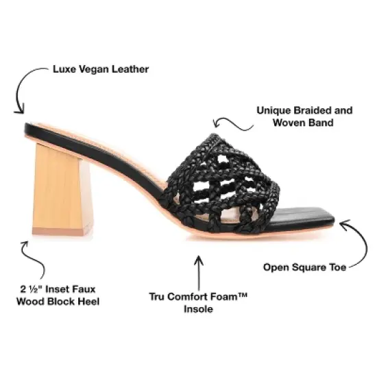 Journee Collection Womens Evvie Tru Comfort Foam Open Square Toe Block Heel Sandals image {7}