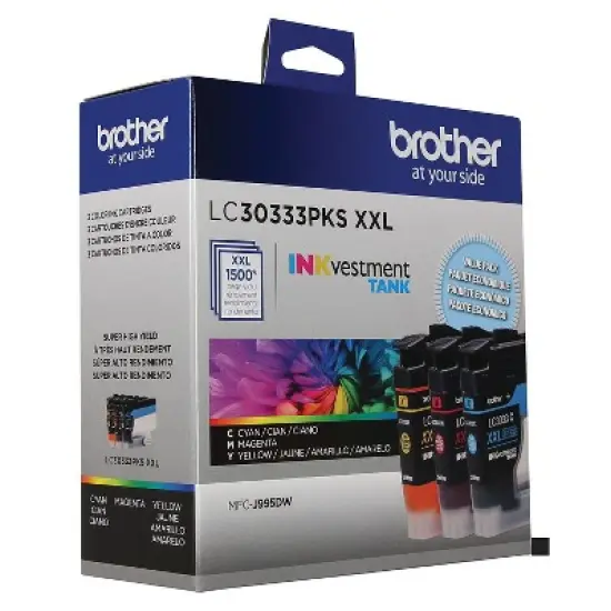 Brother LC30333PKS INKvestment Super High-Yield Ink  1500 Pg-Yield  Cyan/Magenta/Yellow image {2}