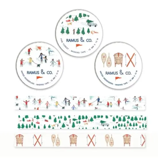 Winter Masking Tape by Ramus & Co - 3ct Rolls, Assorted image {4}