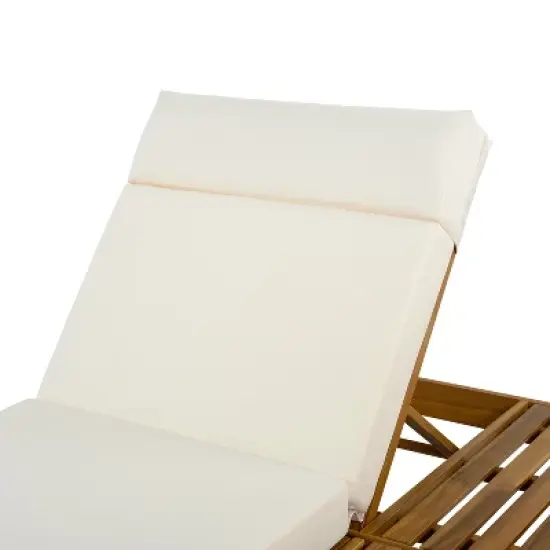 Christopher Knight Home Darla Outdoor Acacia Wood Adjustable Chaise Lounge with Water-Resistant Cushion image {6}