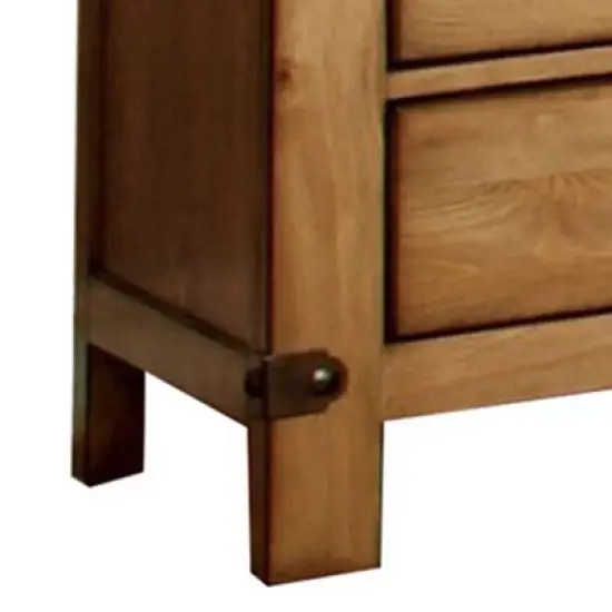 Cottage Nightstand In Weathered Elm Finish Burnished Pine - Benzara image {3}