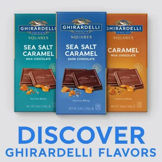 Ghirardelli Sea Salt Caramel Dark Chocolate Candy SQUARES Bar - 4.8oz image {2}