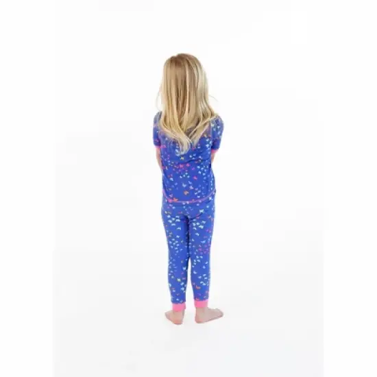 Sleep On It Girls Rainbow Butterfly Snug Fit 2-Piece Pajama Sleep Set image {3}