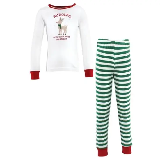 Hudson Baby Infant and Toddler Cotton Pajama Set, Rudolph image {4}