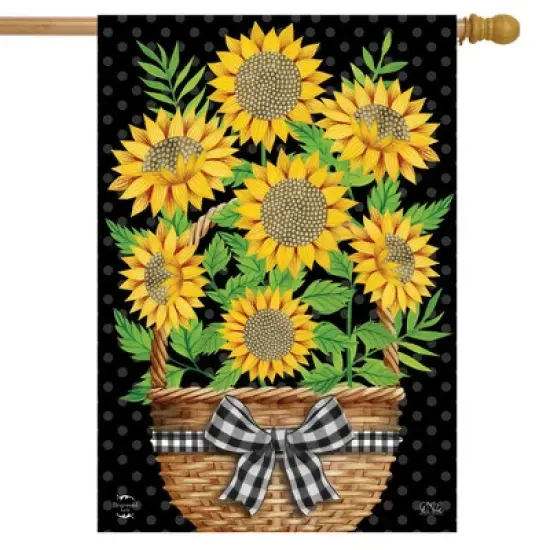 Primitive Sunflowers Autumn House Flag Floral Fall 28" x 40" Briarwood Lane image {1}