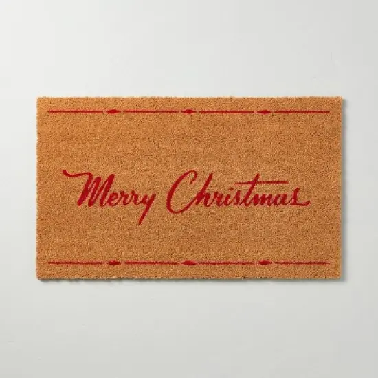 Merry Christmas Coir Doormat Tan/Red - Hearth & Hand&trade; with Magnolia image {3}