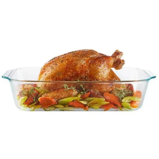 Pyrex 9"X13" Deep Glass Bakeware: Oven-Safe Rectangle Baking Dish, Freezer & Dishwasher-Safe, 5 Qt Capacity image {1}