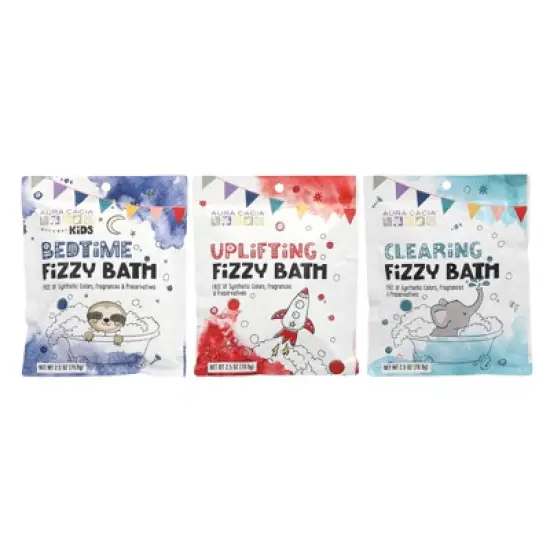 Aura Cacia Kids, Fizzy Bath Kit, Variety , 3 Packets, 2.5 oz (70.9 g) Each image {2}