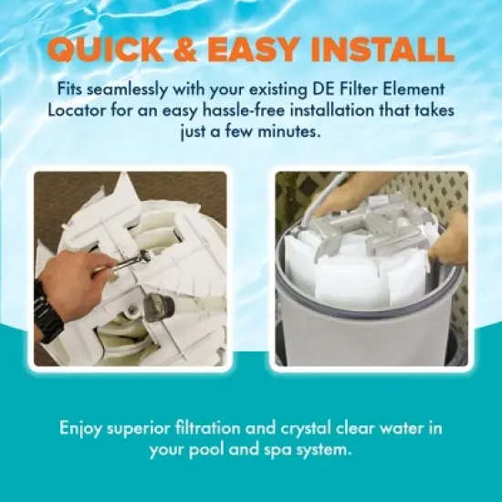 Hurricane 4 Pack HF-DE60-SET 60 Square Feet DE Grid Filter Replacement for PFS3060, FG-2005, FC-9550, Hayward DEX6000 DA/DS, White image {3}