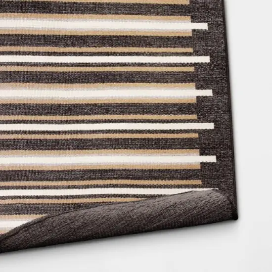7'x10' Striped Tapestry Rectangular Woven Outdoor Area Rug Charcoal Gray - Project 62&trade; image {3}