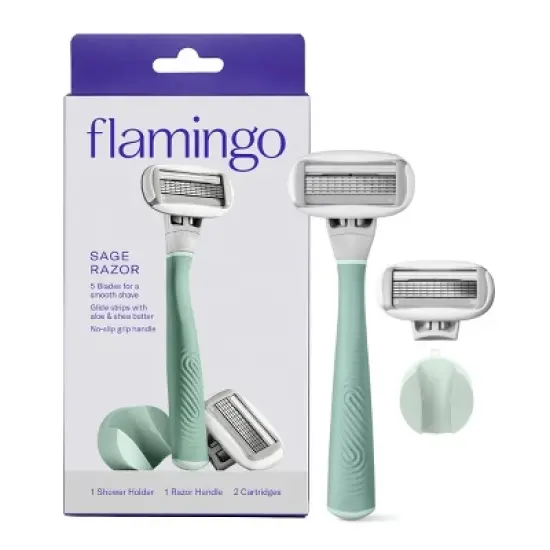 Flamingo 5-Blade Women's Razor - 1 Razor Handle + 2 Razor Blade Refills image {11}