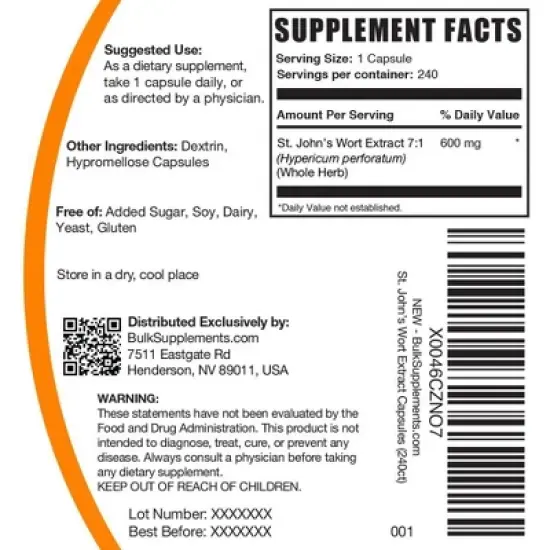BulkSupplements St. John's Wort Extract Capsules image {5}