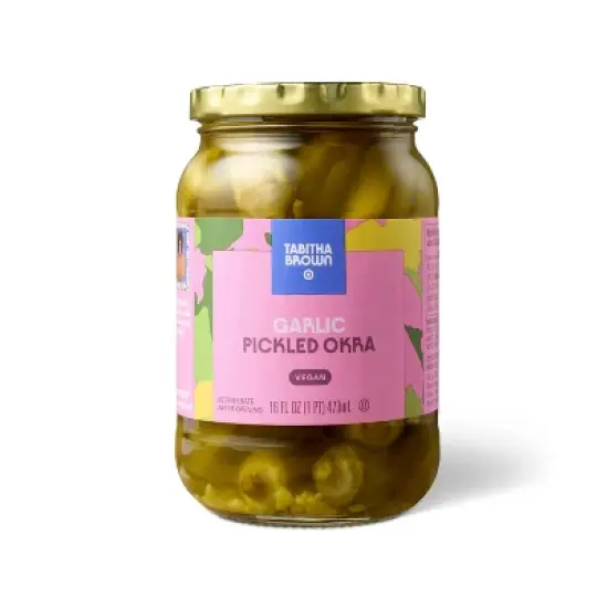 Vegan Garlic Pickled Okra - 16oz - Tabitha Brown image {3}