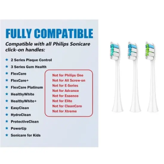6 pack Replacement Toothbrush Heads Compatible with Philips Sonicare image {2}