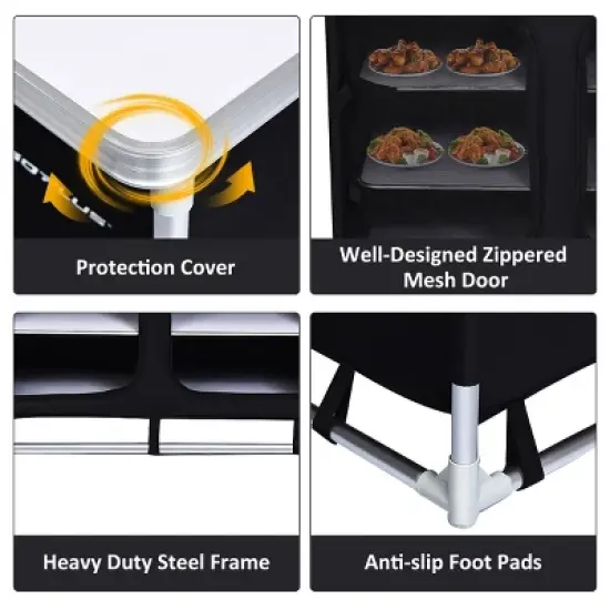 Costway Portable BBQ Aluminum Camping Table Kitchen Cook Station w/ Storage Organizer image {7}