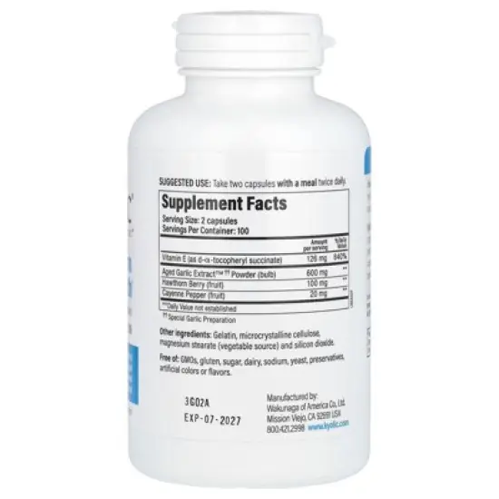 Kyolic Aged Garlic Extract, Circulation Health, Formula 106, 200 Capsules image {1}