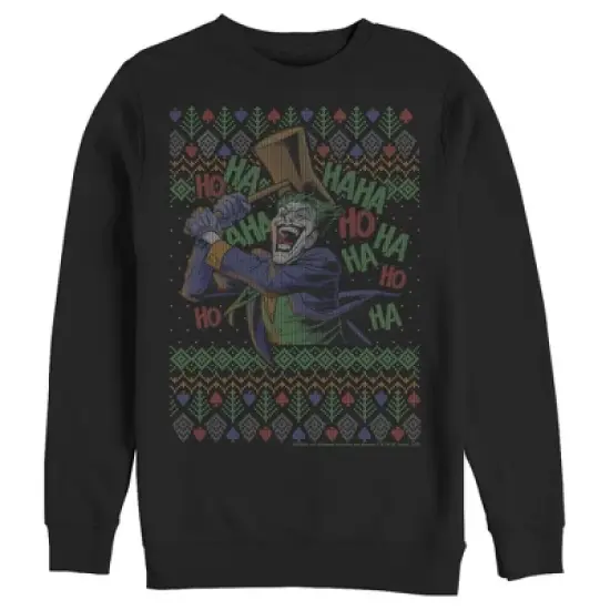 Men's Batman Ugly Christmas Joker Ha Ha Sweatshirt image {2}