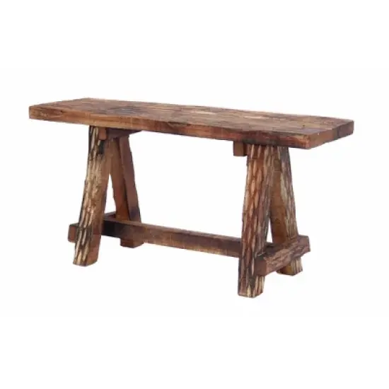 Royal Hampton Wooden Garden Patio Bench With Retro Etching image {6}