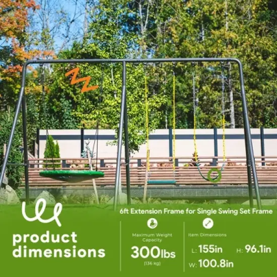 gobaplay Outdoor Single Swing Set with Support Bars for Tree Swing image {2}