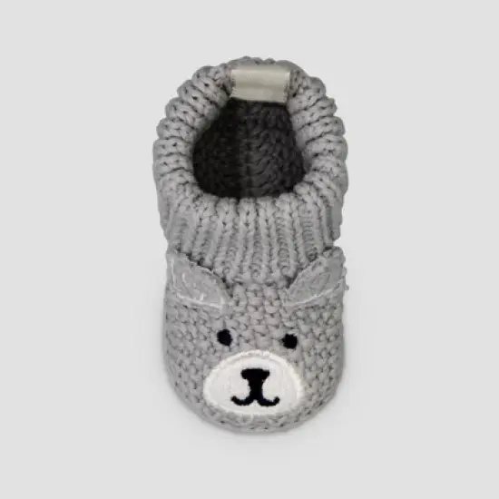 Carter's Just One You&reg; Baby Boys' Knitted Bear Slippers - Gray: Newborn Bootie Shoes, Pull-On Design image {2}