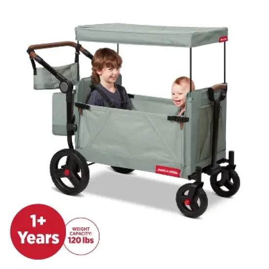 Radio Flyer Atlas Kid and Cargo Stroller Wagon - Sage image {1}
