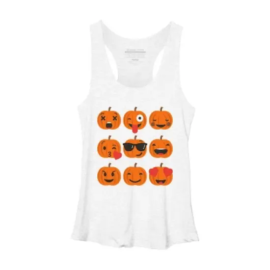 Women's Design By Humans Halloween Pumpkins Emoji By honeytree Racerback Tank Top image {4}