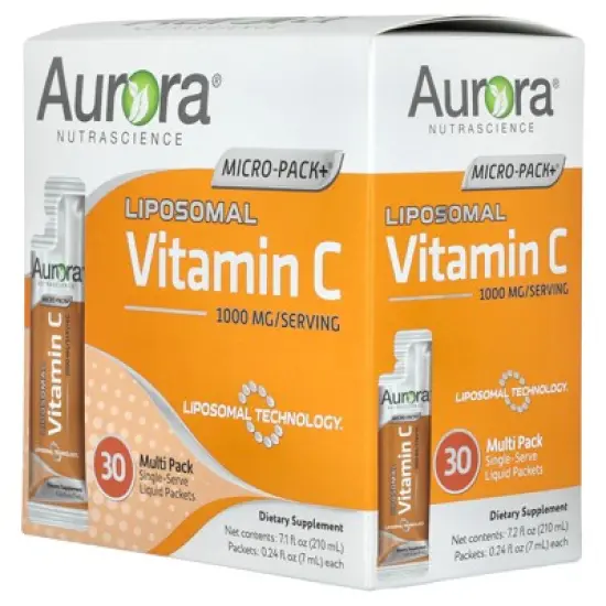 Aurora Nutrascience Micro-Pack+ Liposomal Vitamin C, 1,000 mg, 30 Single-Serve Liquid Packets, 0.24 fl oz (7 ml) Each image {4}
