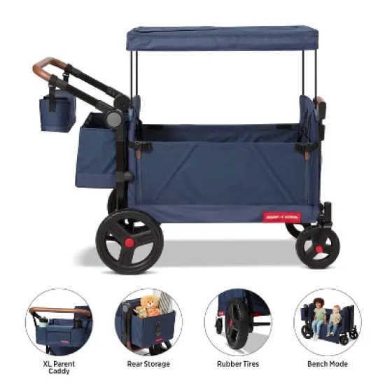Radio Flyer Atlas Kid and Cargo Stroller Wagon - Blue image {2}