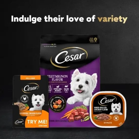 Cesar Chicken, Steak and Beef Flavor Variety Pack Wet Dog Food - 70.4oz/40ct image {8}