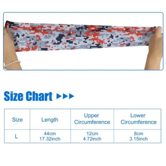 Unique Bargains Basketball Sports Camouflage Cooling Arm Elbow Compression Sleeve Red 1 Pair image {3}