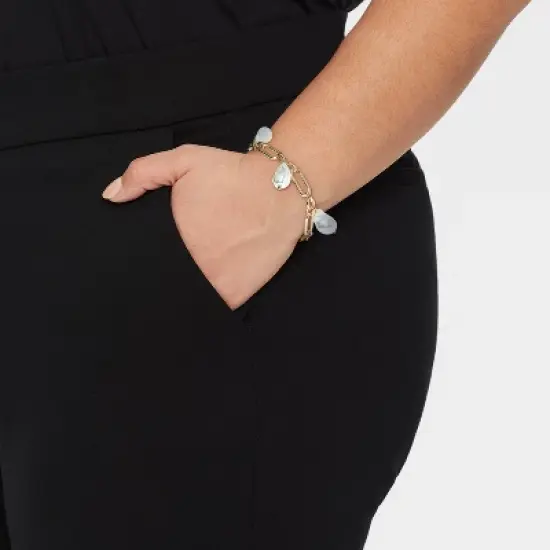 Chain Pearl Drop Chain Bracelet - A New Day&trade; Gold image {1}