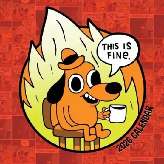 TF Publishing 13.5"x14.5" 2026 THIS IS FINE Wall Calendar image {1}
