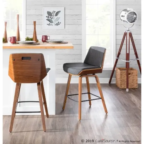 Corazza Mid-Century Modern Counter Height Barstool - LumiSource image {7}