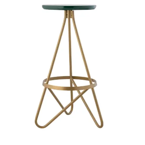 JONATHAN Y Spiroa Modern Industrial Metal Backless Circular Bar Stool image {1}